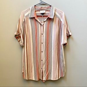 Universal Thread | striped Button Down Blouse